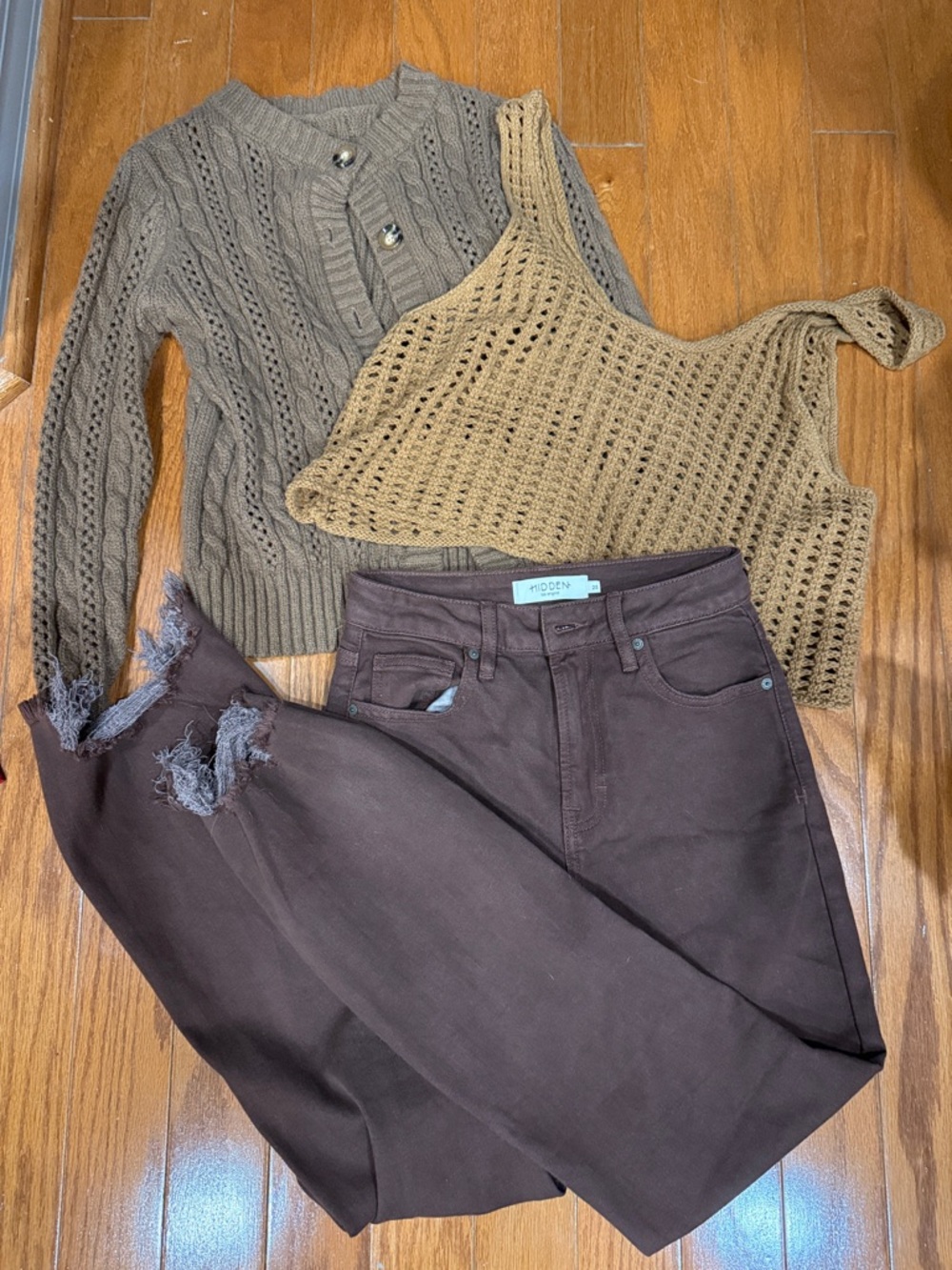 Hidden Straight Leg Jeans (3 piece brown fit)